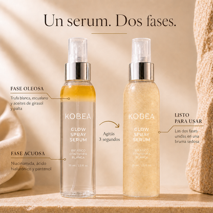 Un serum. Dos fases: oleosa con trufa blanca, escualano, girasol y palta; acuosa con niacinamida, ácido hialurónico y pantenol